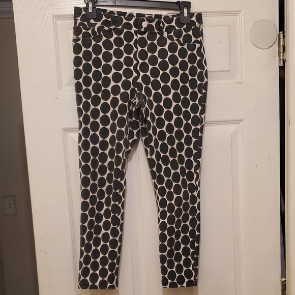 HUE Pants - Black and White HUE Polka Dot Pants